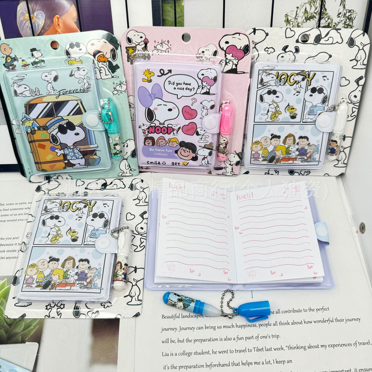 Mini Agenda Con Lapicero Snoopy