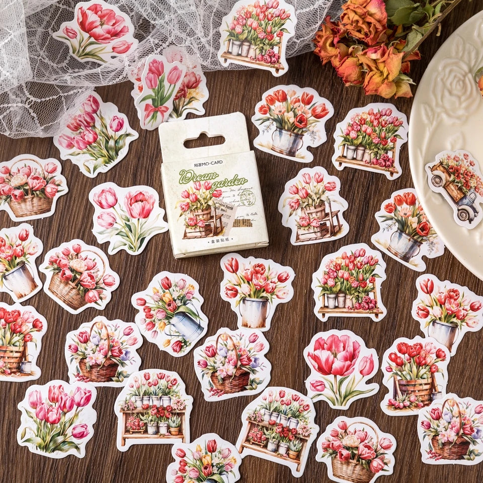 Cajita De Stickers Dream Garden X45 Unidades