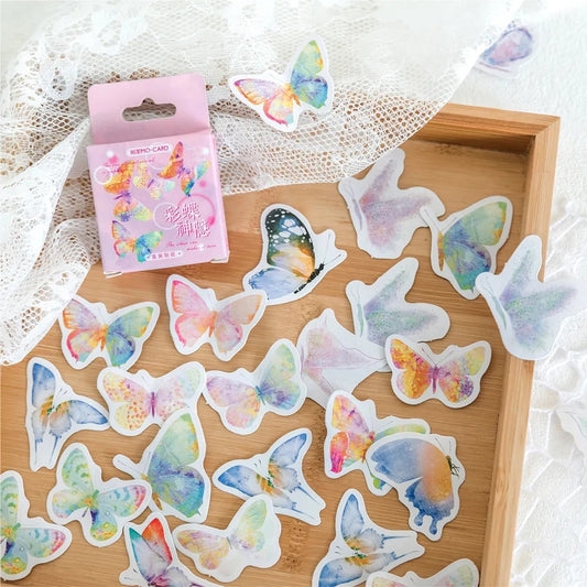 Cajita De Stickers Mariposa X45 Unidades