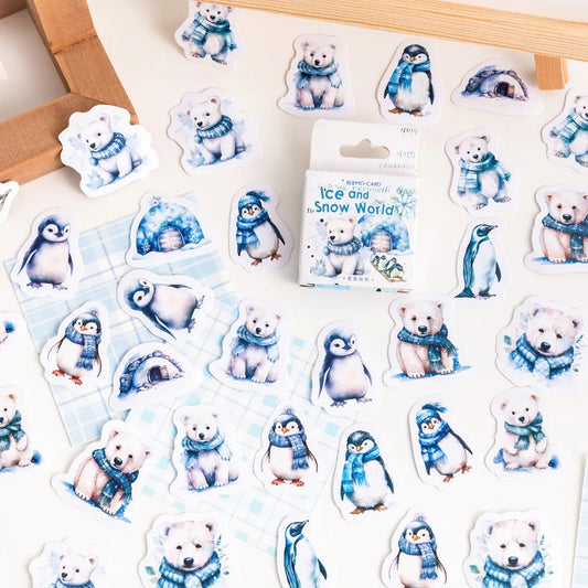 Cajita De Stickers Ice And Snow World X45 Unidades