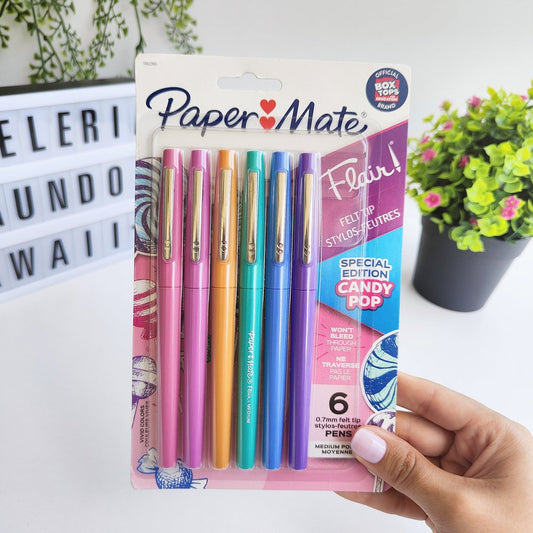 Plumones Flair Pastel De PaperMate X6 Unidades