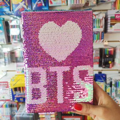 Agenda BTS Con Lentejuelas Reversibles