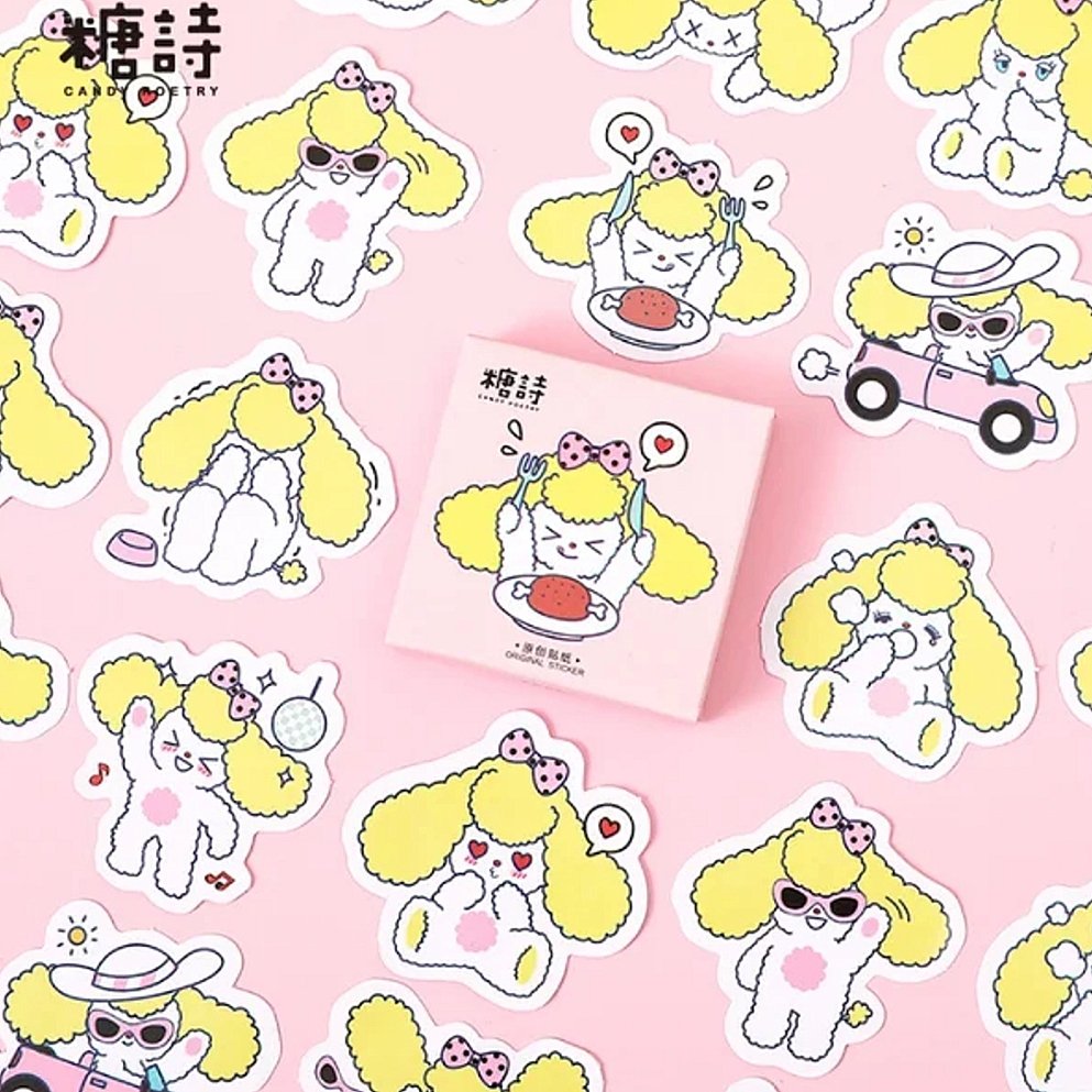 Cajita De Stickers Blond Girl X45 Unidades