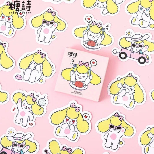 Cajita De Stickers Blond Girl X45 Unidades