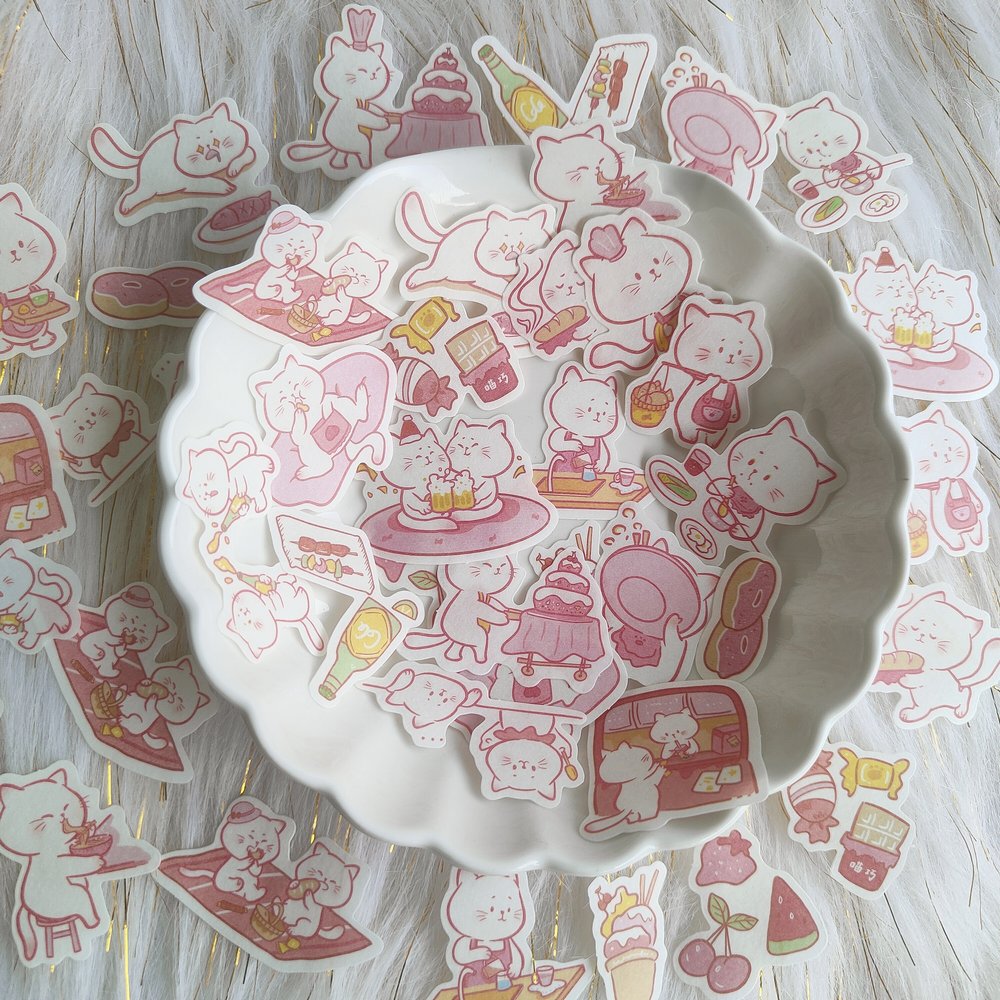 Bolsita De Stickers Food Cat X40 Unidades