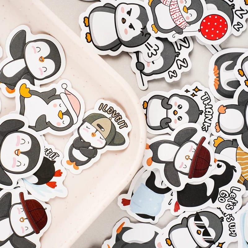 Cajita De Stickers Little Penguin X45 Unidades