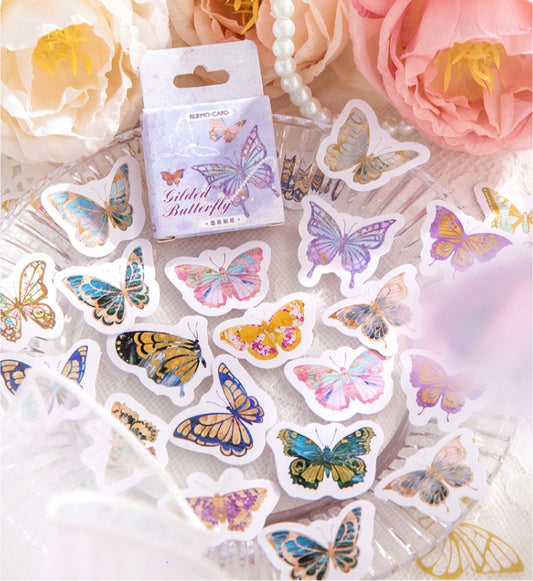 Cajita De Stickers Gilded Butterfly X45 Unidades