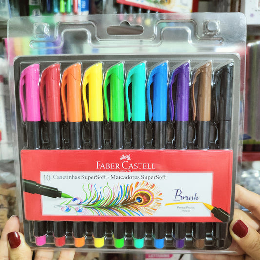 Marcadores Punta Pincel Faber Castell X10 Unidades