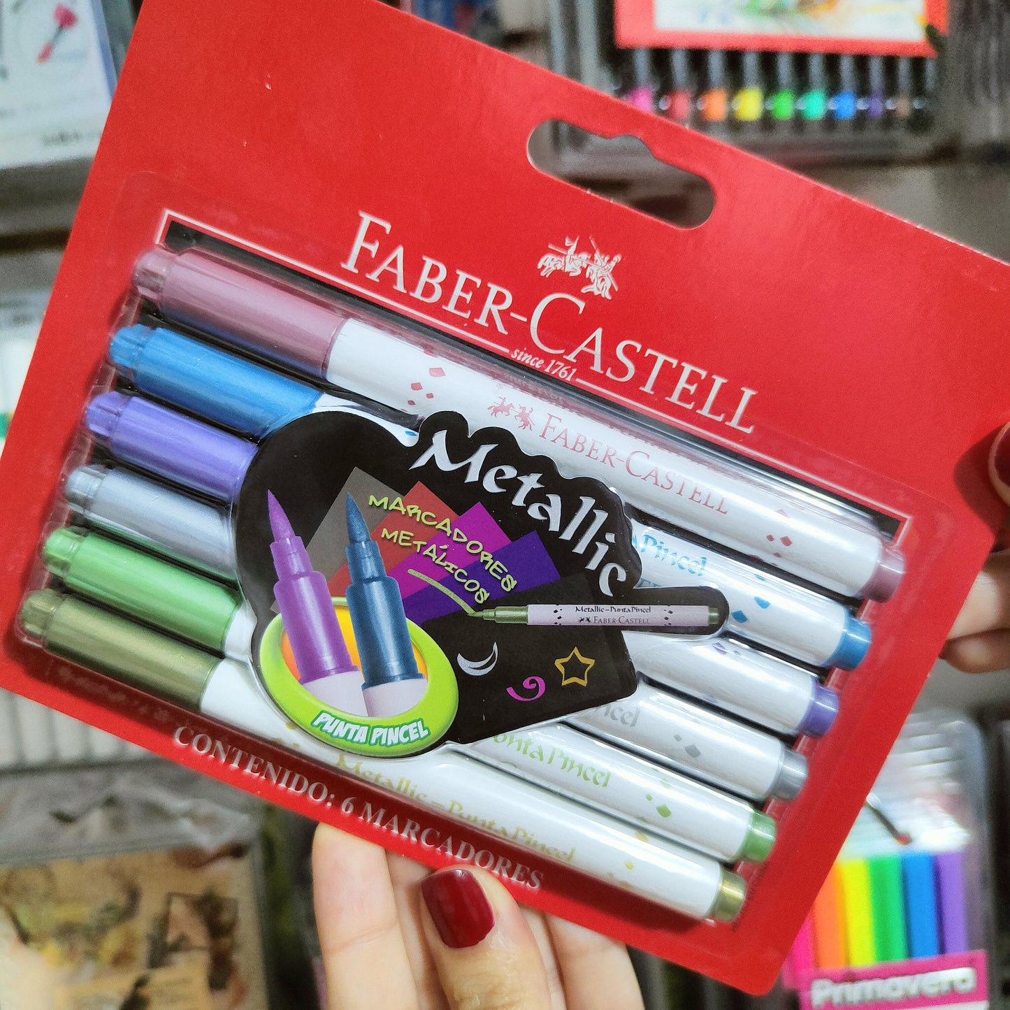 Marcadores Metalizados Faber Castell X6 Unidades