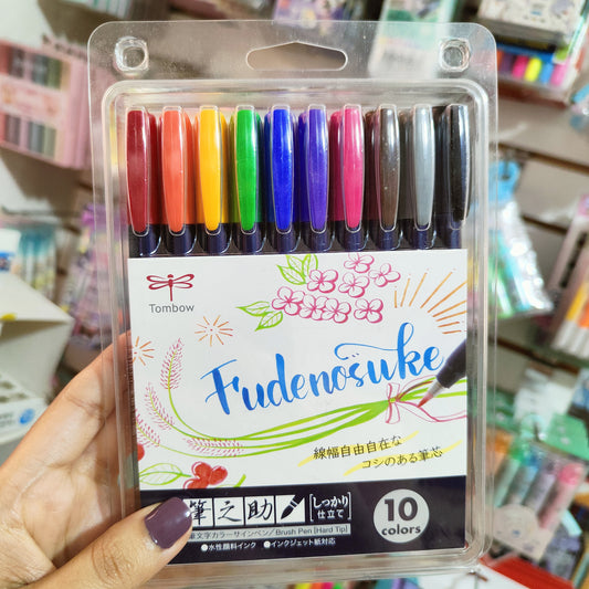Marcadores Fudenosuke De Tombow X10 Unidades
