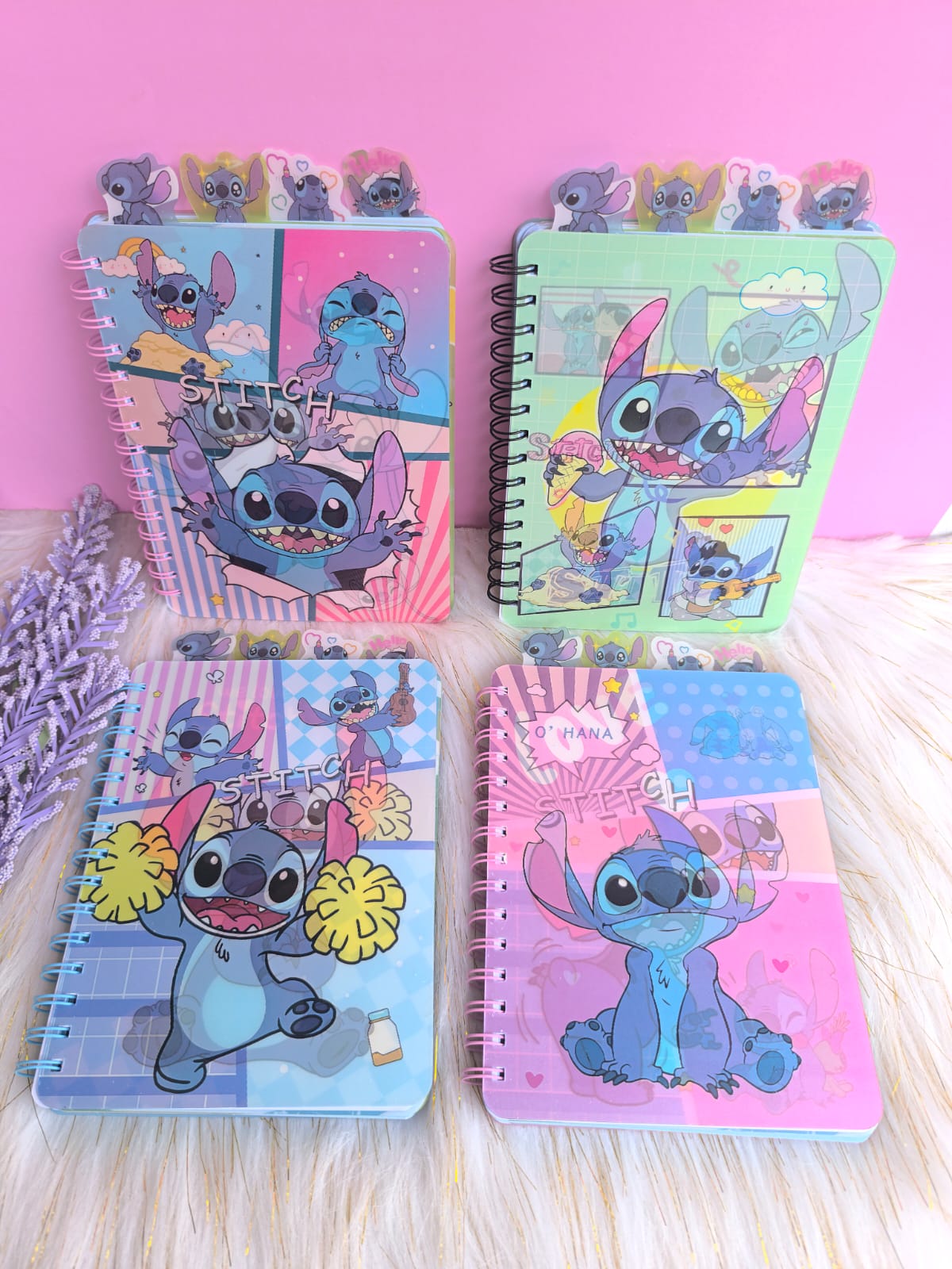 Agenda Holográfica De Stitch Con Separadores 5 Materias