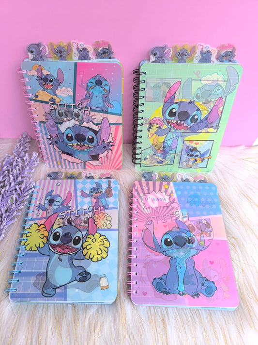 Agenda Holográfica De Stitch Con Separadores 5 Materias