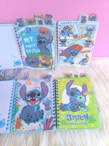Agenda Holográfica De Stitch Con Separadores 5 Materias