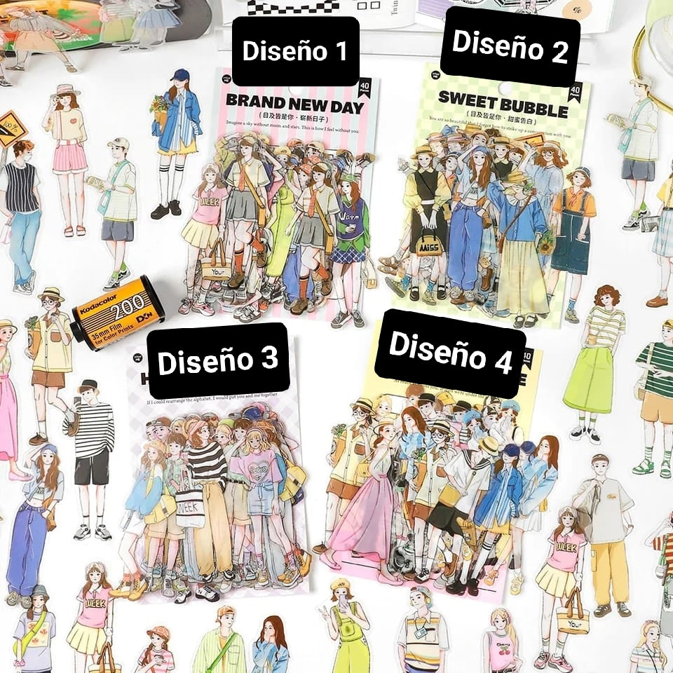 Stickers Mujeres Y Hombres X40 Unidades