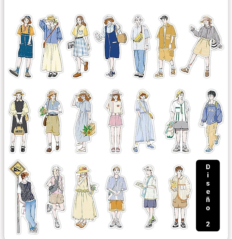 Stickers Mujeres Y Hombres X40 Unidades