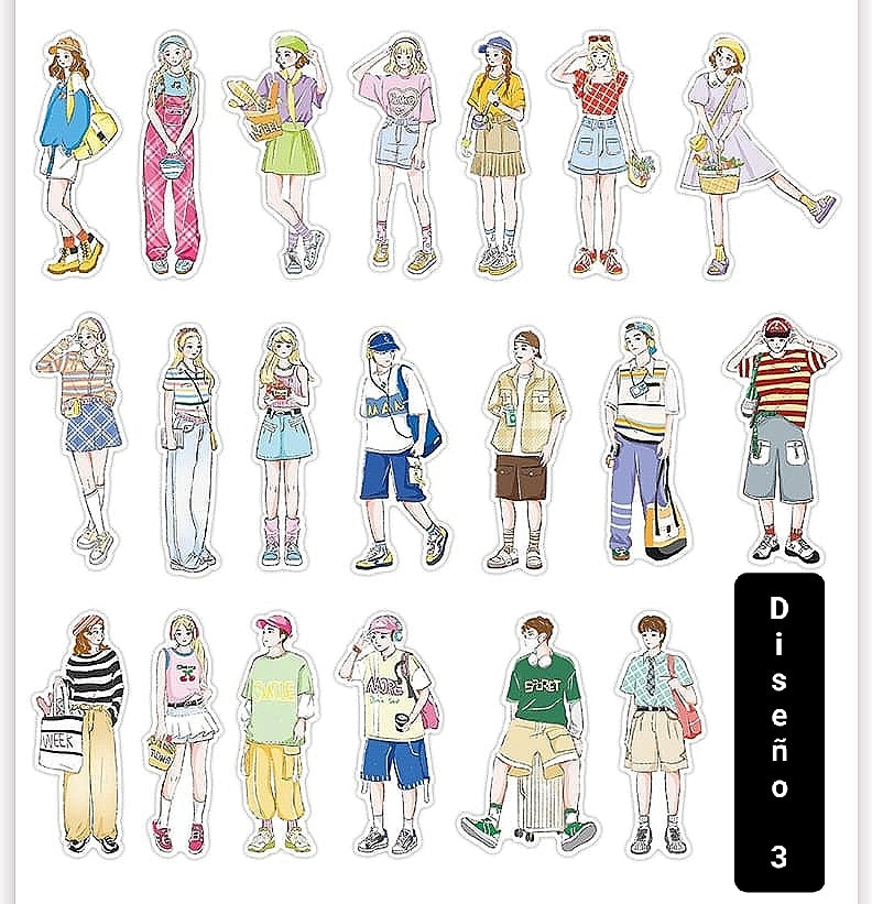 Stickers Mujeres Y Hombres X40 Unidades