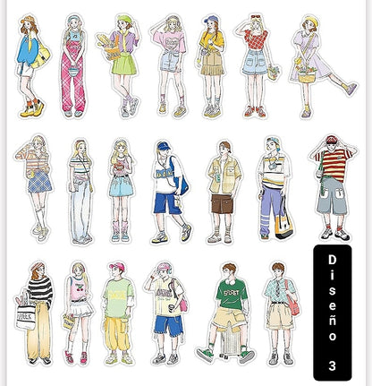Stickers Mujeres Y Hombres X40 Unidades