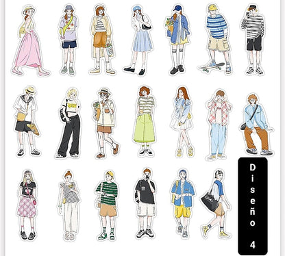 Stickers Mujeres Y Hombres X40 Unidades