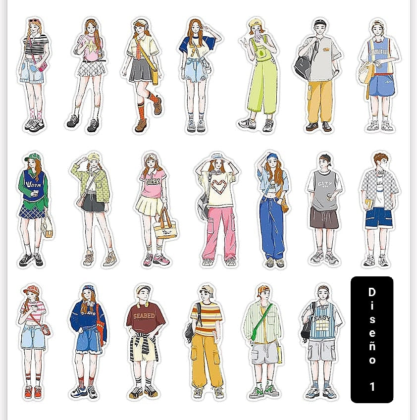 Stickers Mujeres Y Hombres X40 Unidades