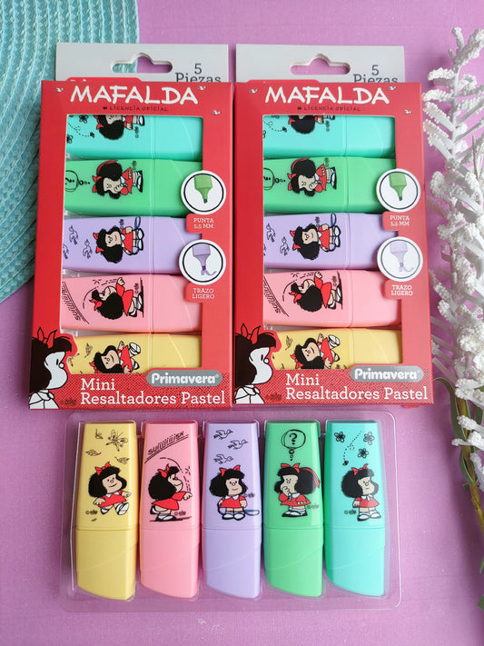 Resaltadores Mafalda Pastel X6 Unidades