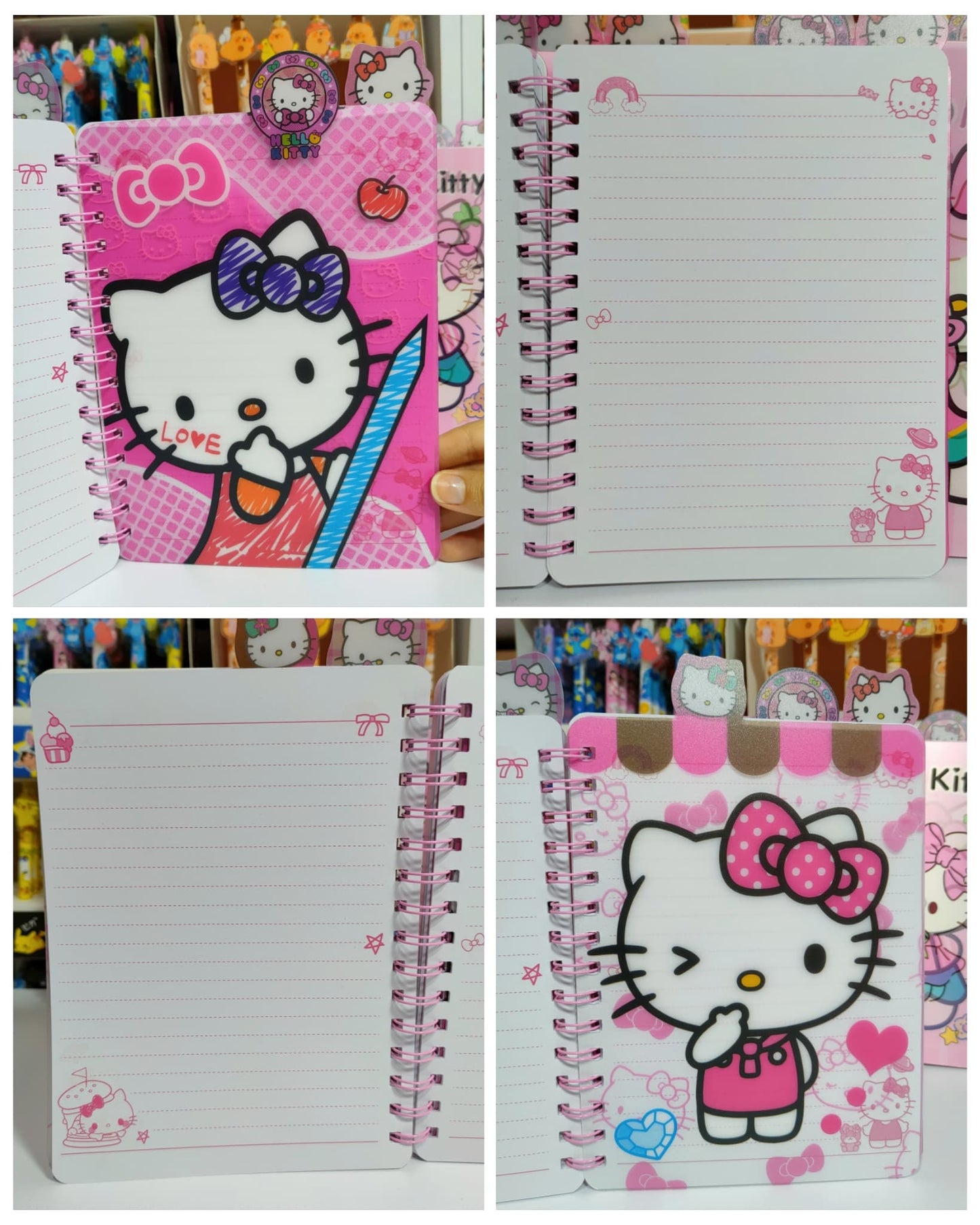 Agenda 5 Materias Holográfica De Hello Kitty Con Separadores