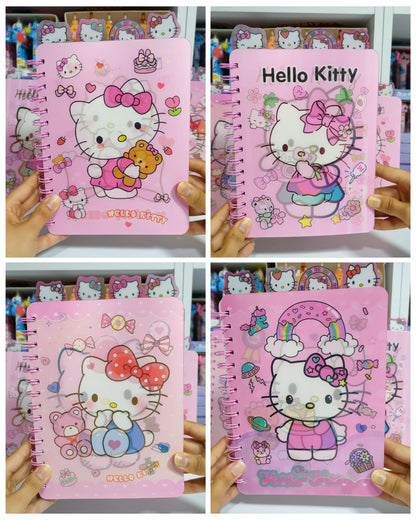 Agenda 5 Materias Holográfica De Hello Kitty Con Separadores