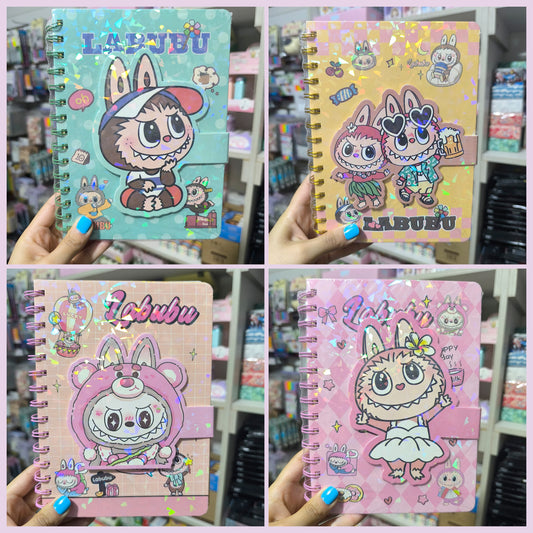 Agenda De Labubu Con Broche Efecto Relieve