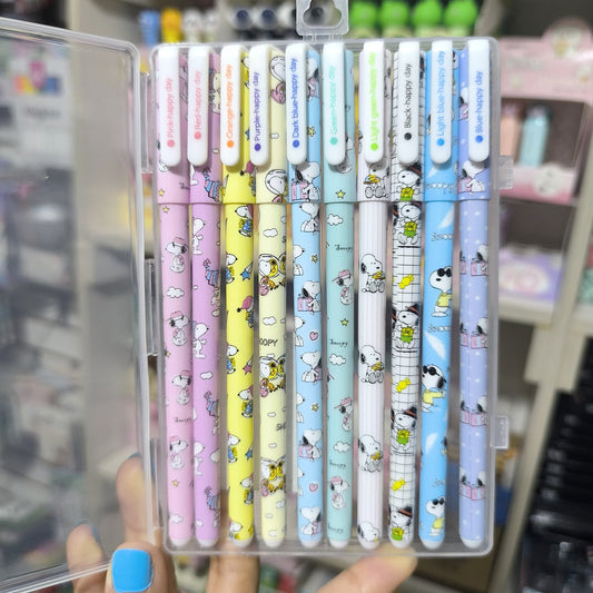 Set De Lapiceros De Colores Snoopy X10 Unidades