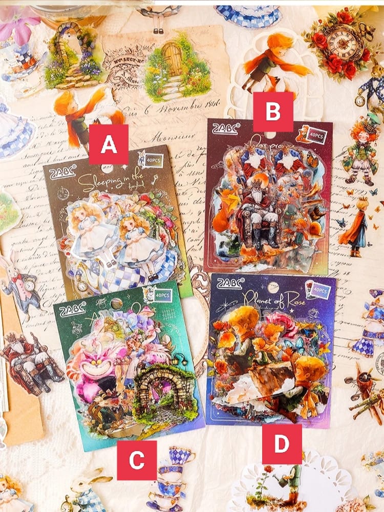Set De Stickers Principito Y Alicia X40 Unidades