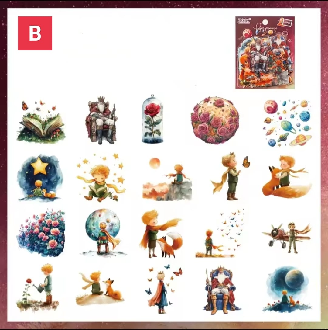 Set De Stickers Principito Y Alicia X40 Unidades