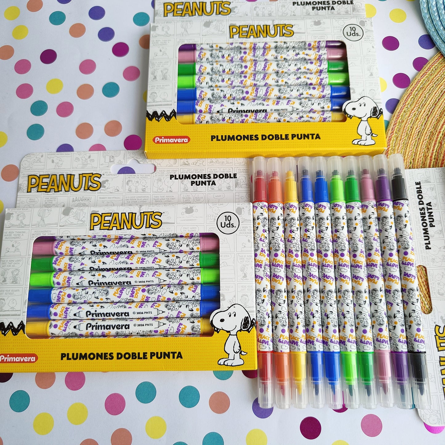 Marcadores De Snoopy Doble Punta X10 Unidades
