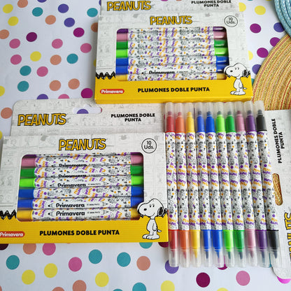 Marcadores De Snoopy Doble Punta X10 Unidades