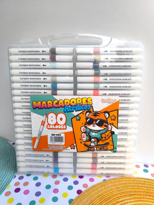 Marcadores Acrílicos X80 Unidades