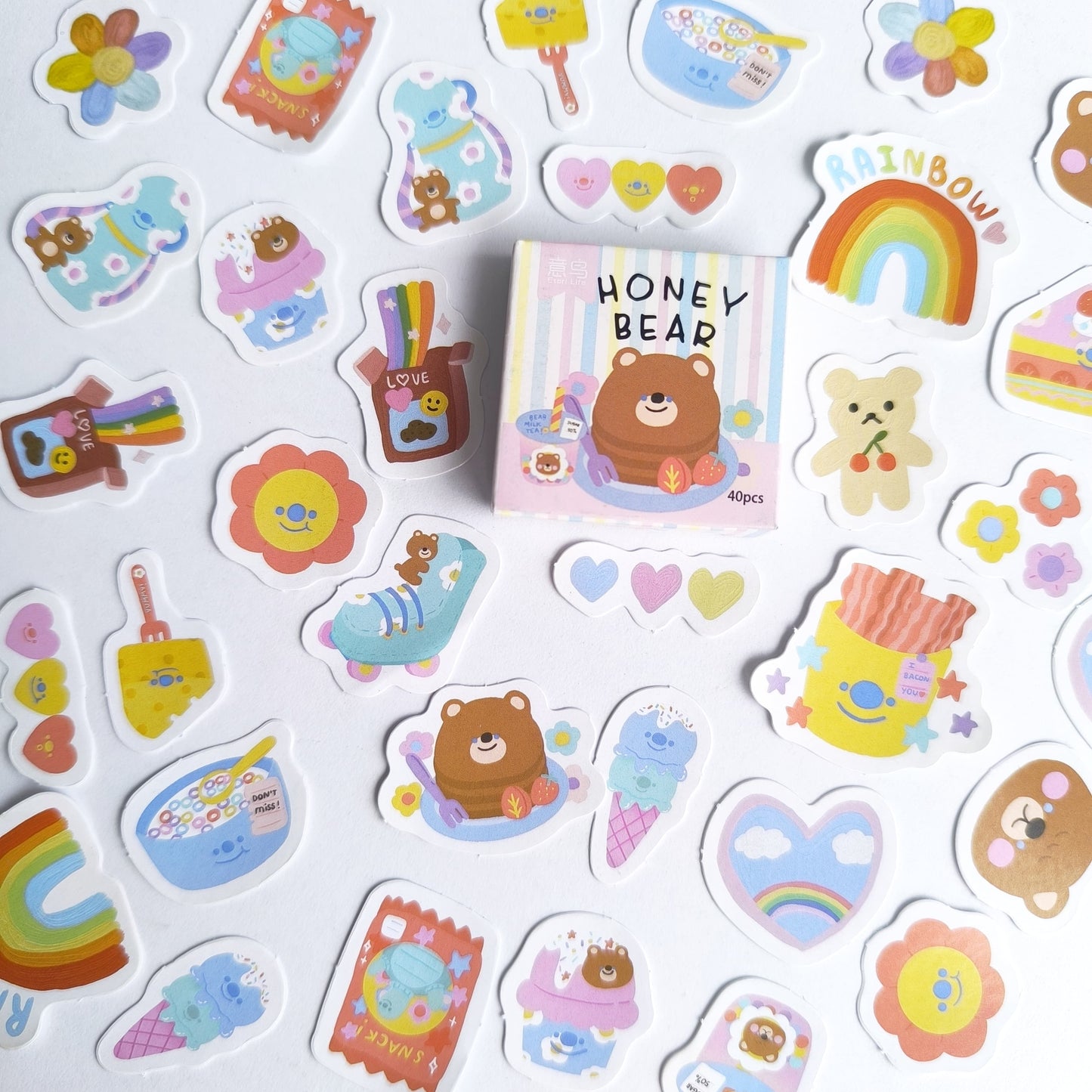 Cajita De Stickers Honey Bear X40 Unidades