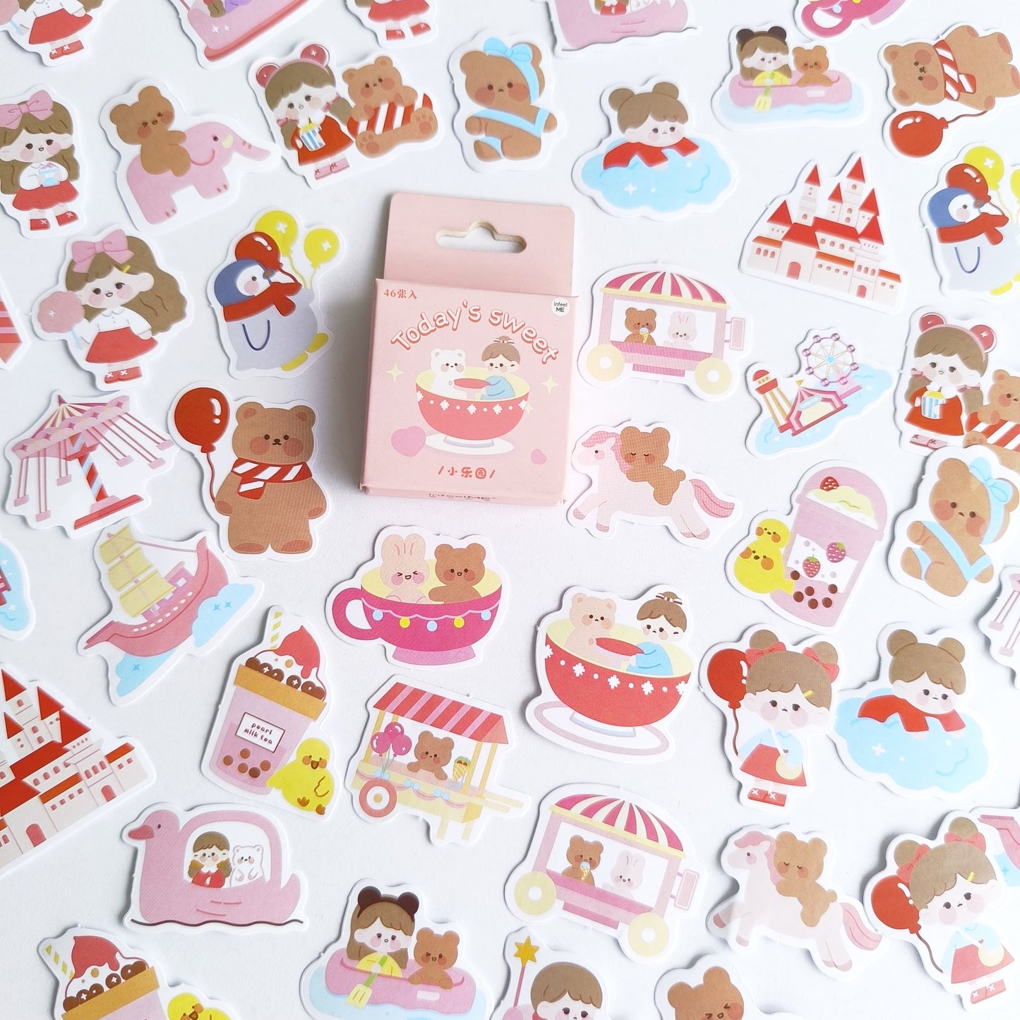 Cajita De Stickers Today's Sweet Pink X45 Unidades