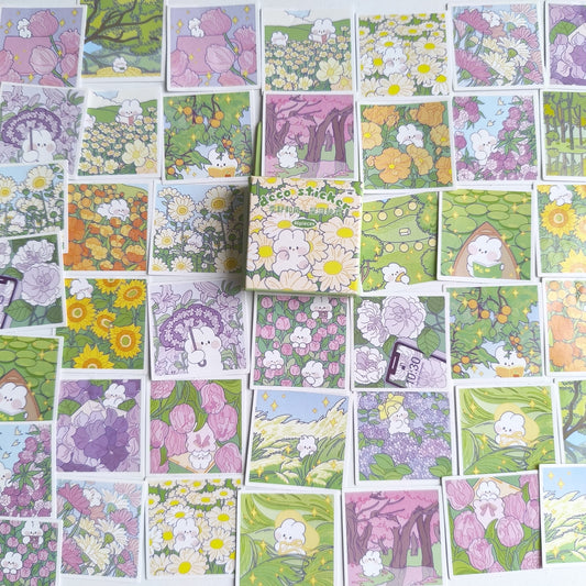 Cajita De Stickers Bunny Spring X45 Unidades
