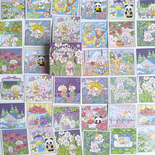Cajita De Stickers Purple Pets X45 Unidades