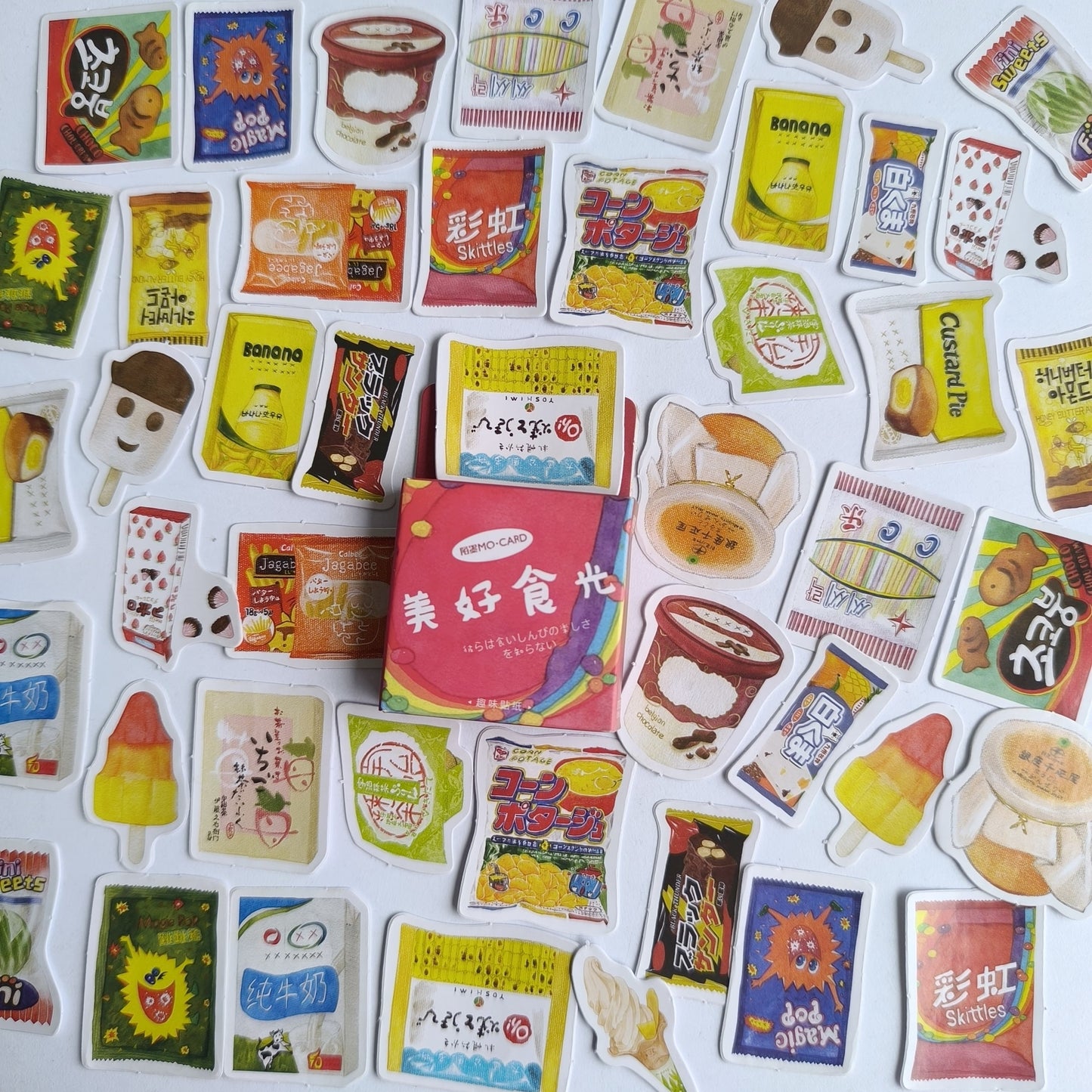 Cajita De Stickers Golosinas X45 Unidades