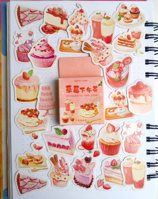 Cajita De Stickers Strawberry Time X45 Unidades