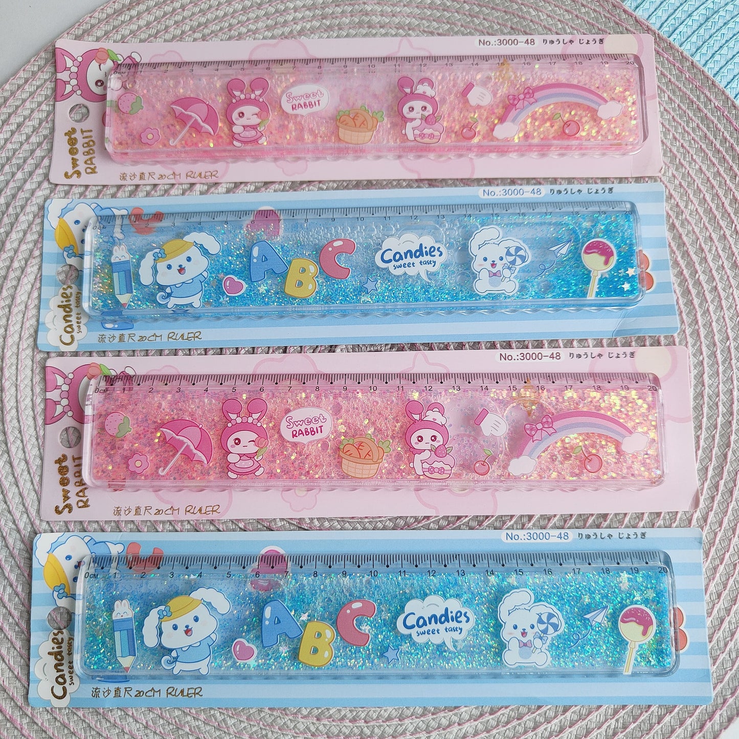 Regla Gruesa De Sanrio Con Glitter 20cm