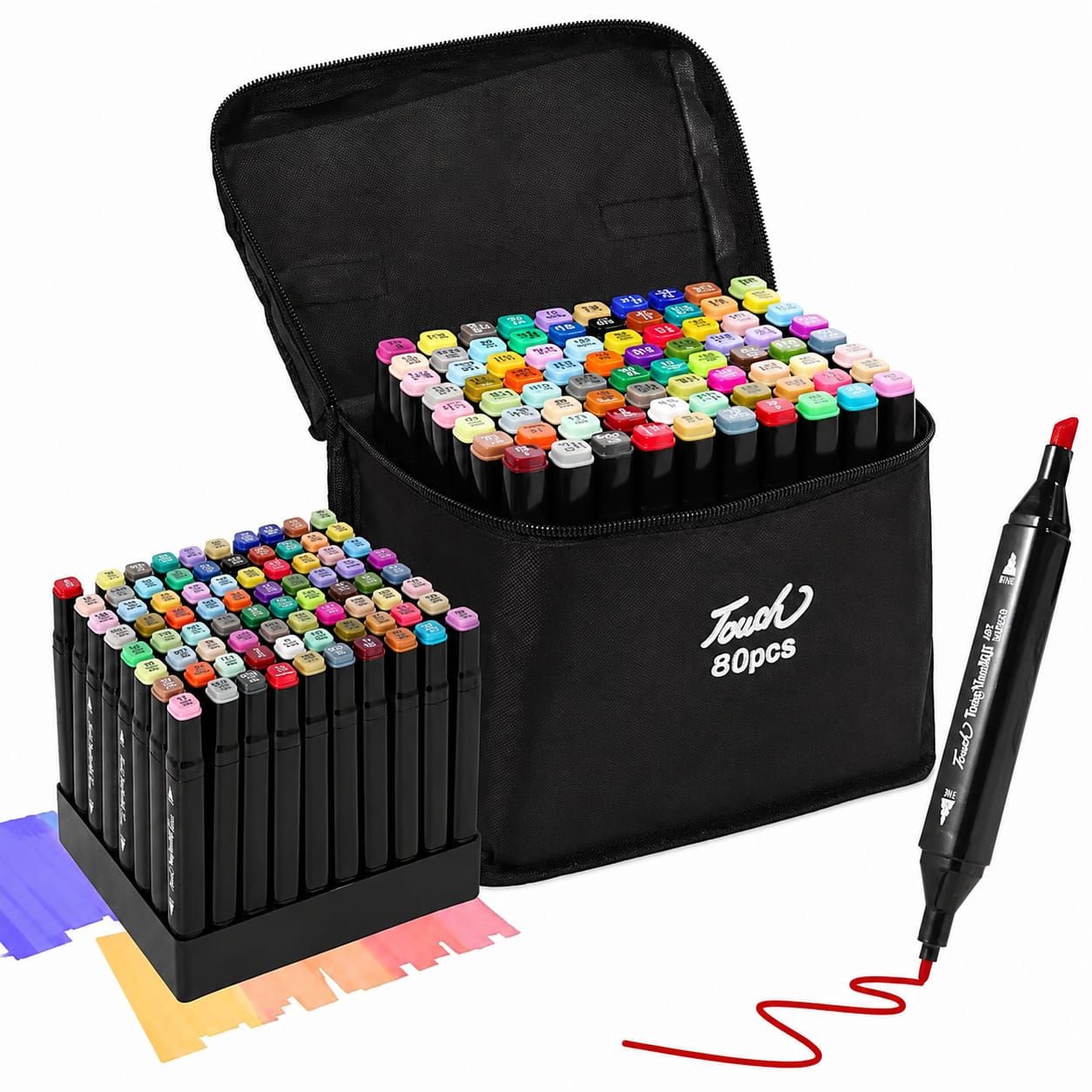 Marcadores En Alcohol Touch X80 Unidades. Incluye Base