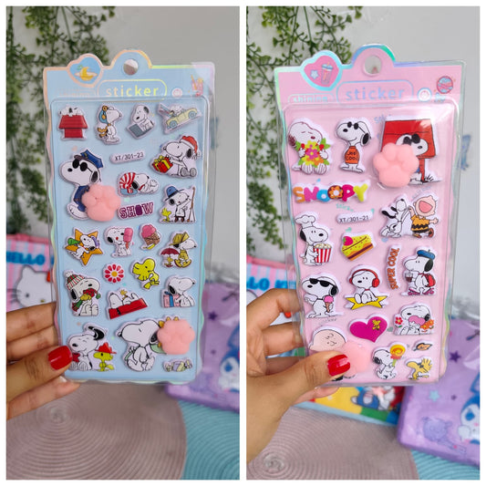 Stikers De Snoopy Con Relieve