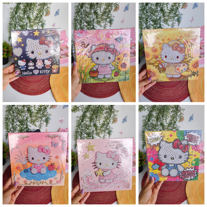 Cuadro De Diamond Painting 20x20cm Stitch, Kuromi, Cinnamoroll, Hello Kitty Y Zootopia