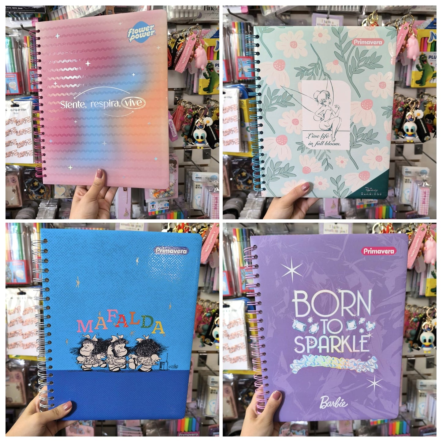 Agendas 5 Materias Grande Hojas Cuadriculadas