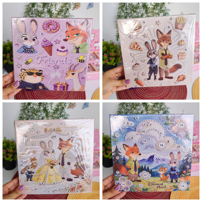 Cuadro De Diamond Painting 20x20cm Stitch, Kuromi, Cinnamoroll, Hello Kitty Y Zootopia