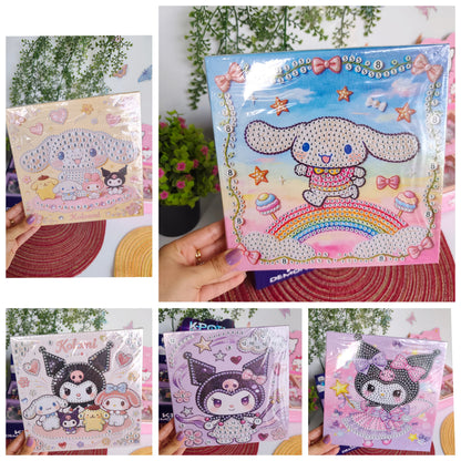 Cuadro De Diamond Painting 20x20cm Stitch, Kuromi, Cinnamoroll, Hello Kitty Y Zootopia