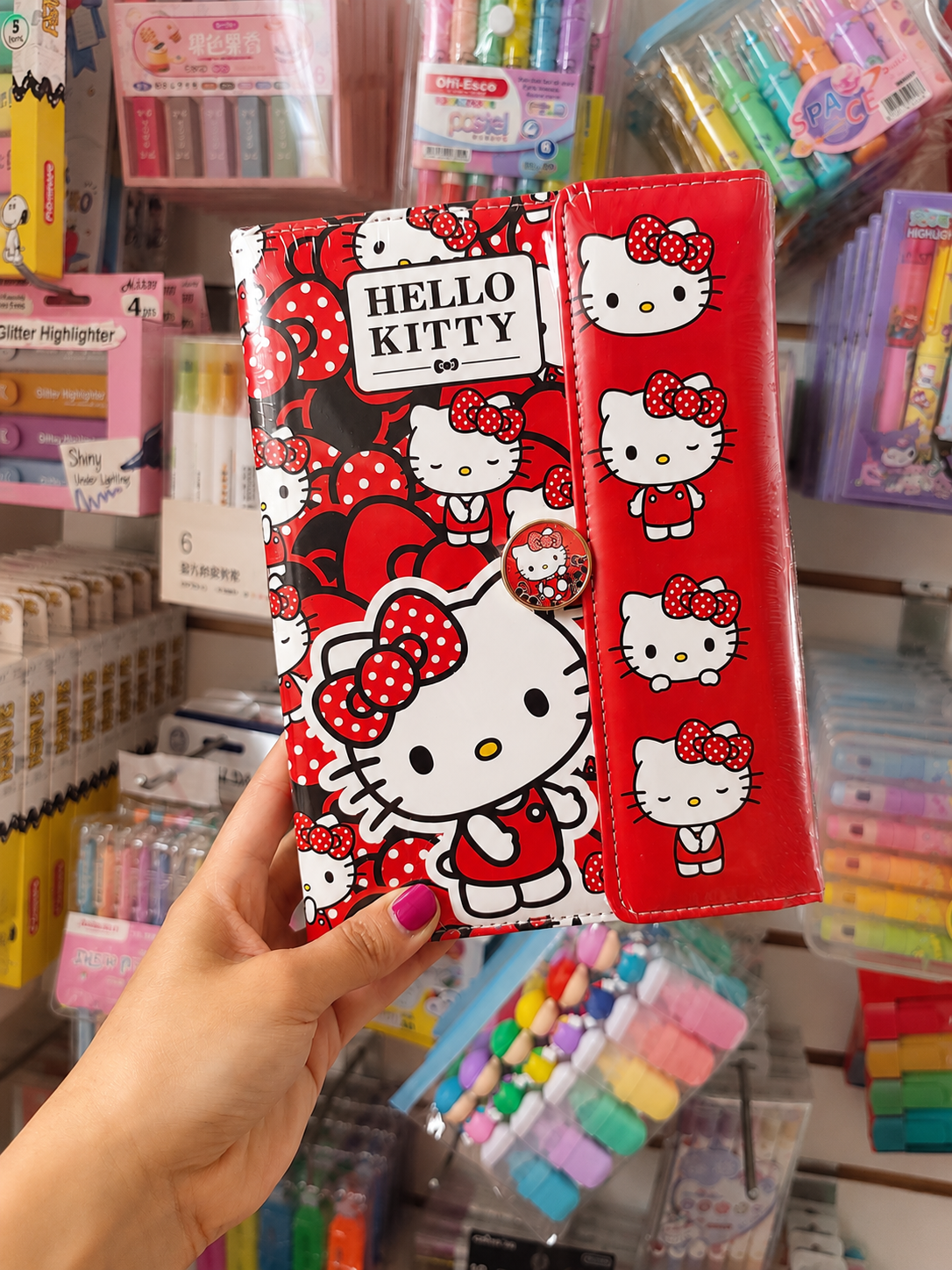 Agenda de Hello Kitty Con Hojas Rayadas Decoradas