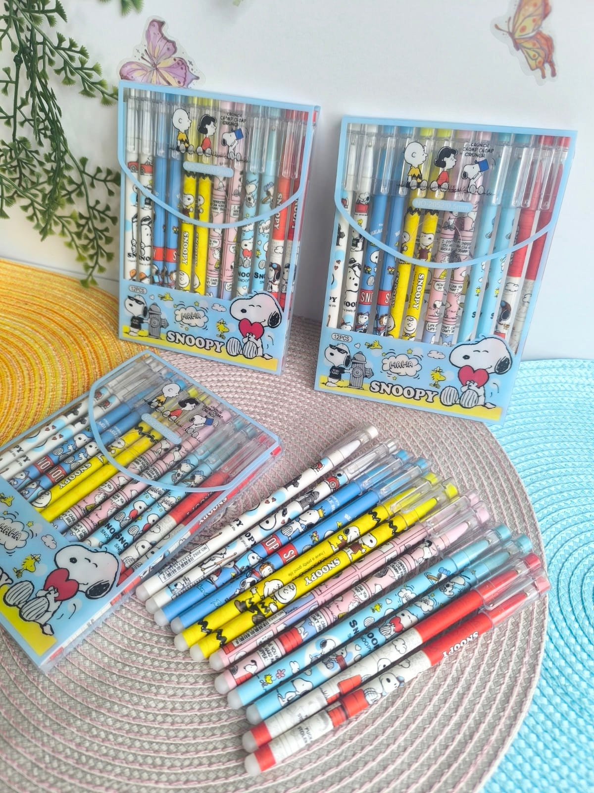 Caja De Lapiceros Tinta Negra Snoopy