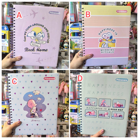 Agenda 7 Materias Grande Snoopy Y Diseños Varios
