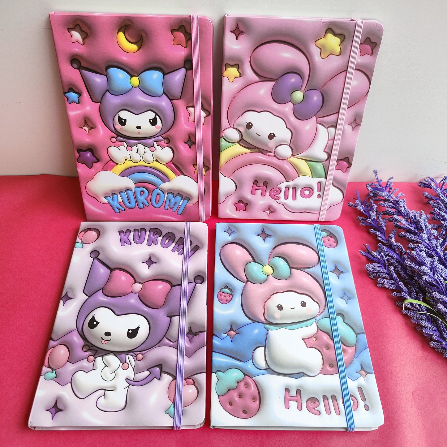 Agenda Pasta Dura De Sanrio Hojas Rayadas